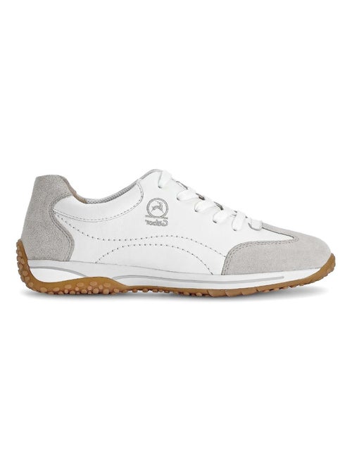 Baskets  en cuir lisse - Kiabi