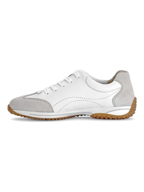 Baskets  en cuir lisse - Kiabi