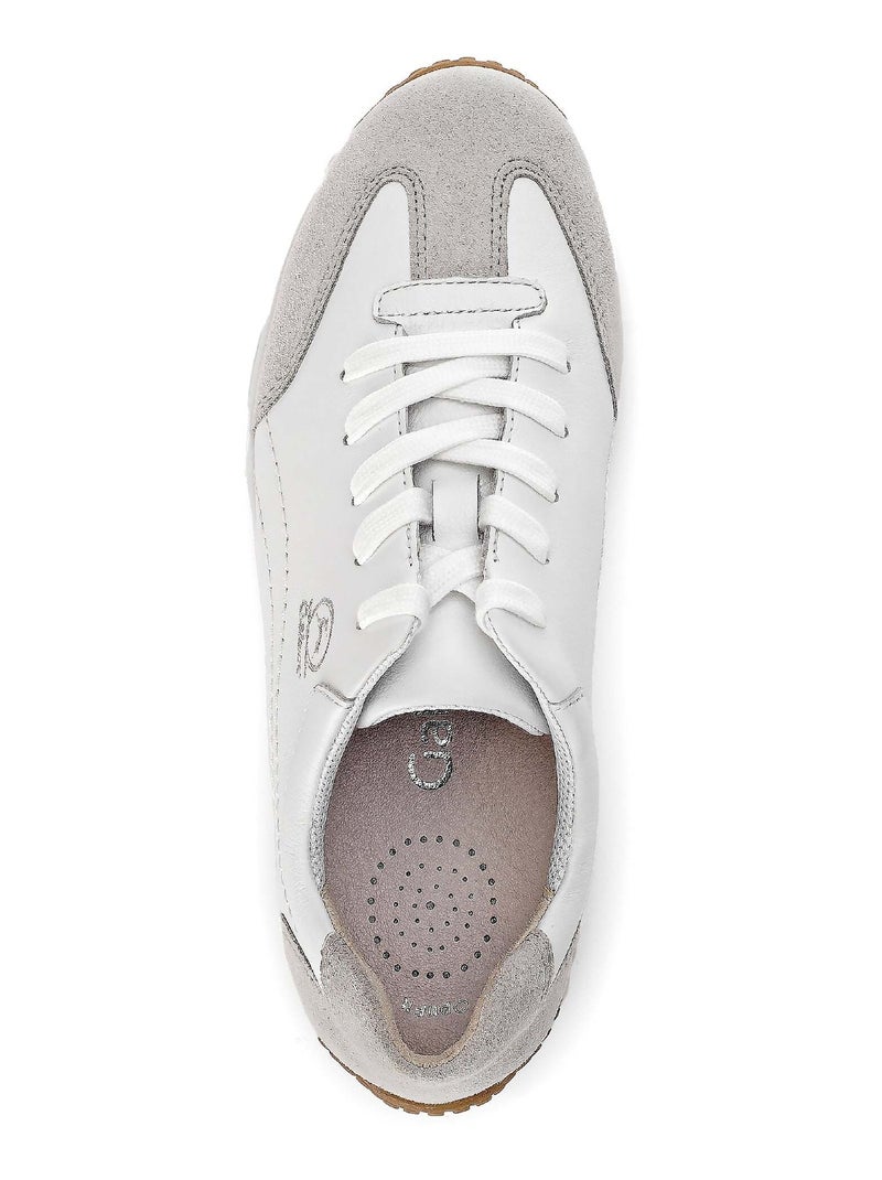 Baskets  en cuir lisse Blanc - Kiabi