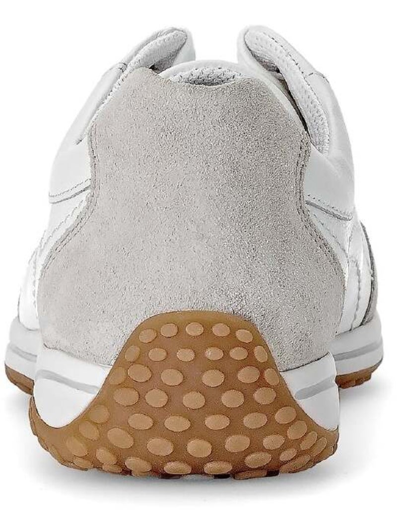 Baskets  en cuir lisse Blanc - Kiabi