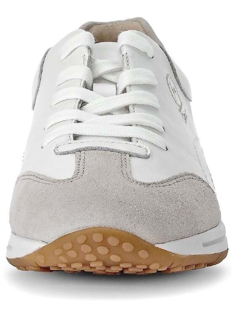 Baskets  en cuir lisse Blanc - Kiabi