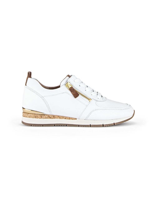 Baskets  en cuir lisse - Kiabi