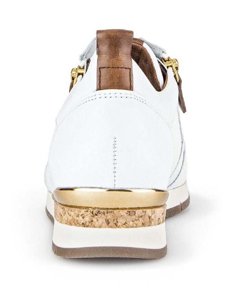 Baskets  en cuir lisse Blanc - Kiabi