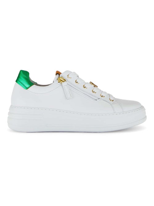 Baskets  en cuir lisse - Kiabi
