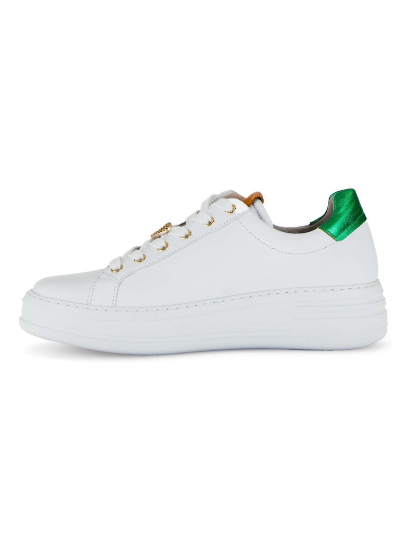 Baskets  en cuir lisse Blanc - Kiabi