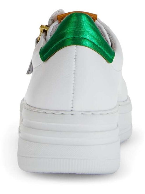 Baskets  en cuir lisse - Kiabi