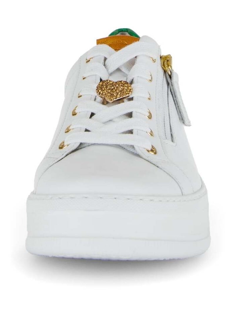 Baskets  en cuir lisse Blanc - Kiabi