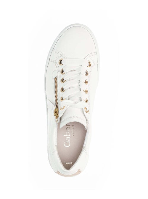 Baskets  en cuir lisse - Kiabi