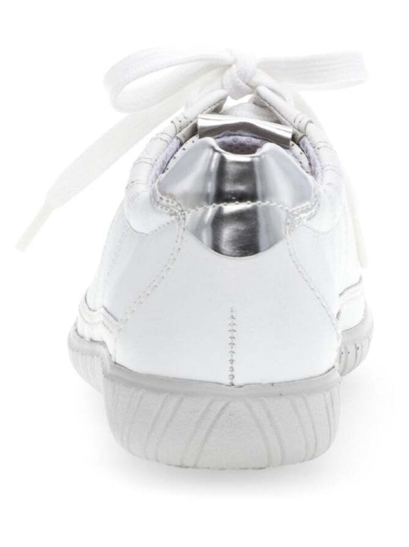 Baskets  en cuir lisse Blanc - Kiabi