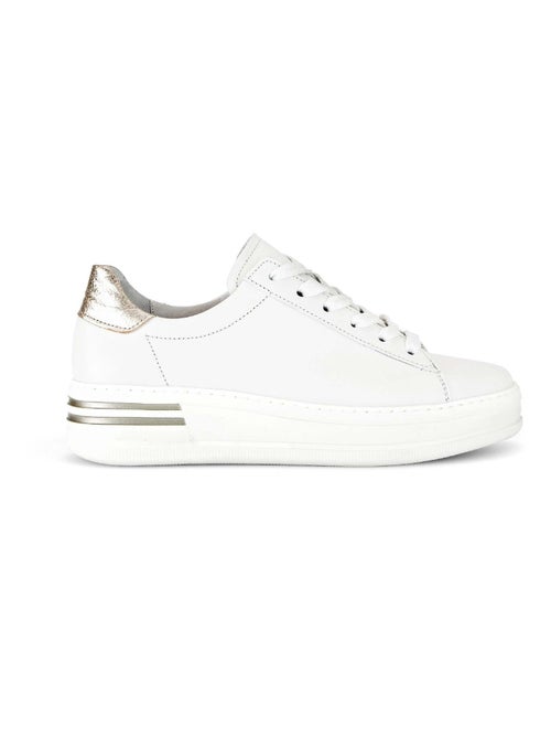 Baskets  en cuir lisse - Kiabi