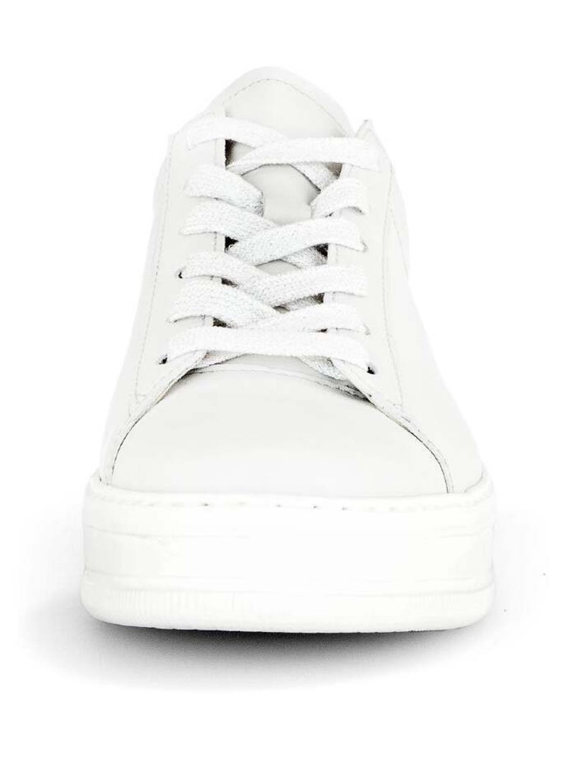 Baskets  en cuir lisse Blanc - Kiabi