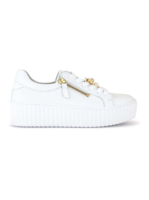 Baskets  en cuir lisse - Kiabi