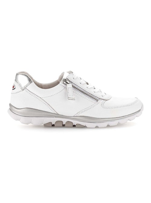 Baskets  en cuir lisse - Kiabi