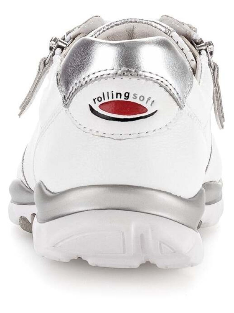 Baskets  en cuir lisse Blanc - Kiabi