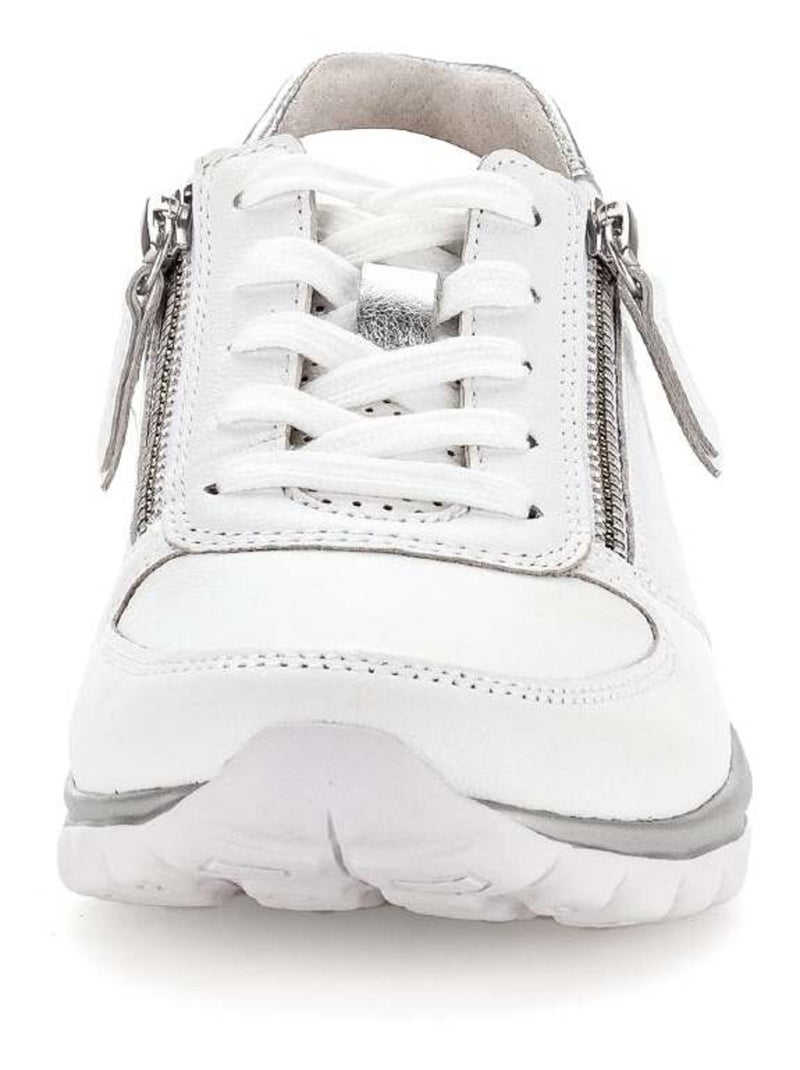 Baskets  en cuir lisse Blanc - Kiabi