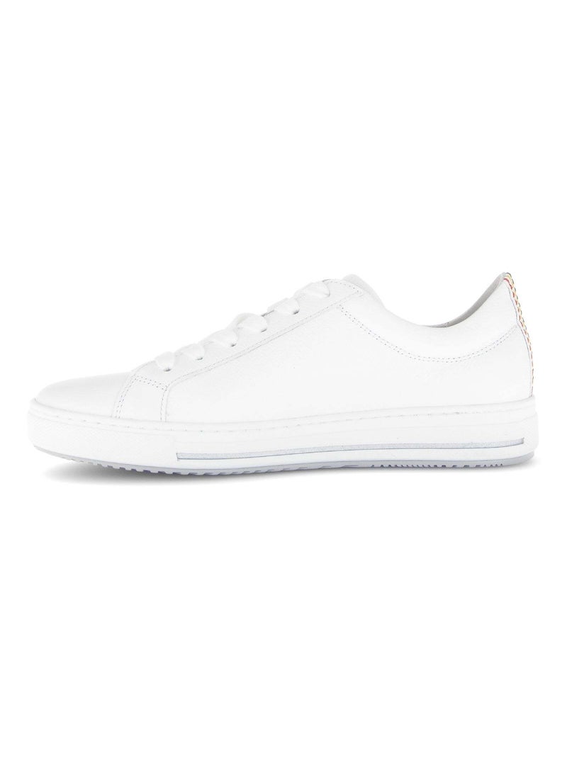 Baskets  en cuir lisse Blanc - Kiabi