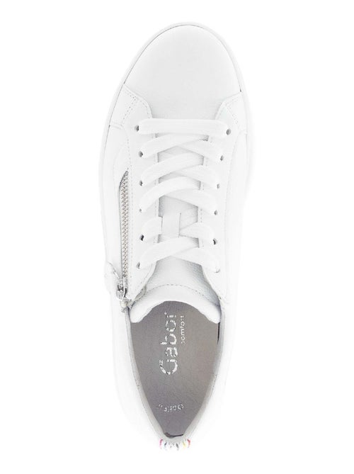 Baskets  en cuir lisse - Kiabi