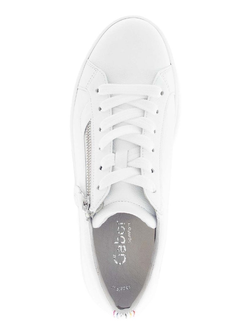 Baskets  en cuir lisse Blanc - Kiabi