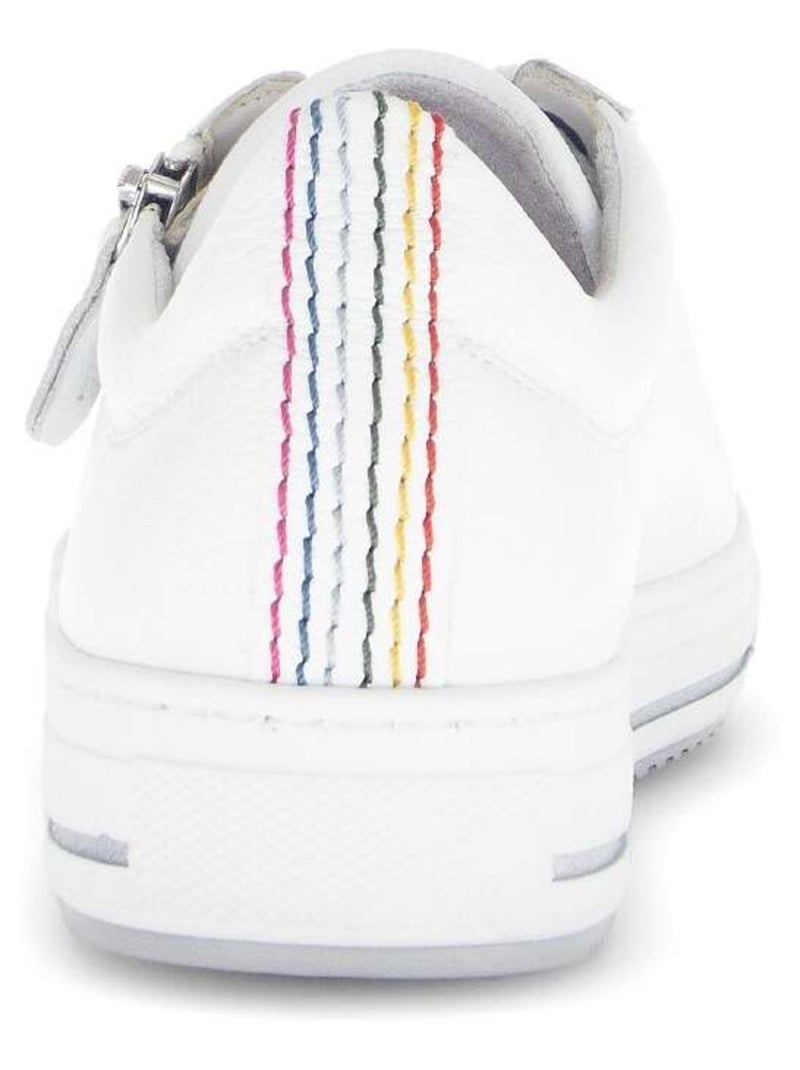 Baskets  en cuir lisse Blanc - Kiabi