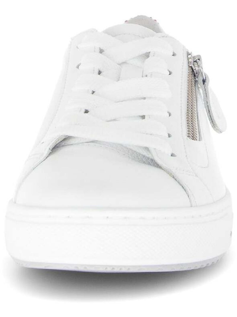 Baskets  en cuir lisse Blanc - Kiabi
