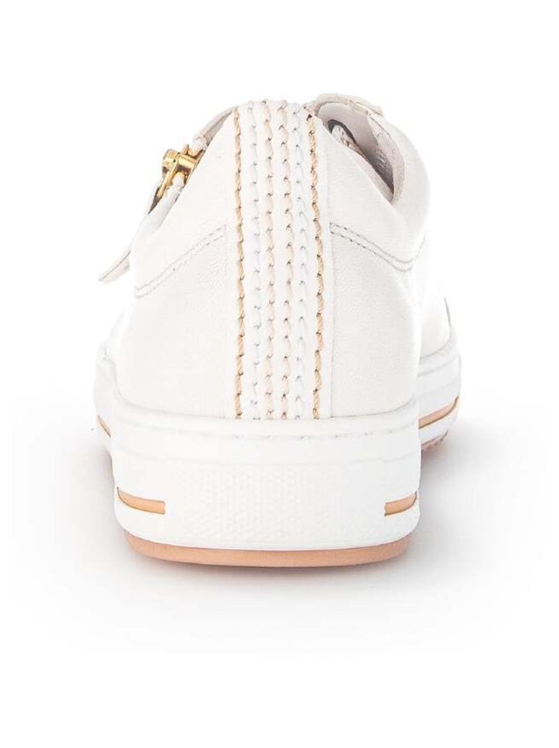 Baskets  en cuir lisse Blanc - Kiabi