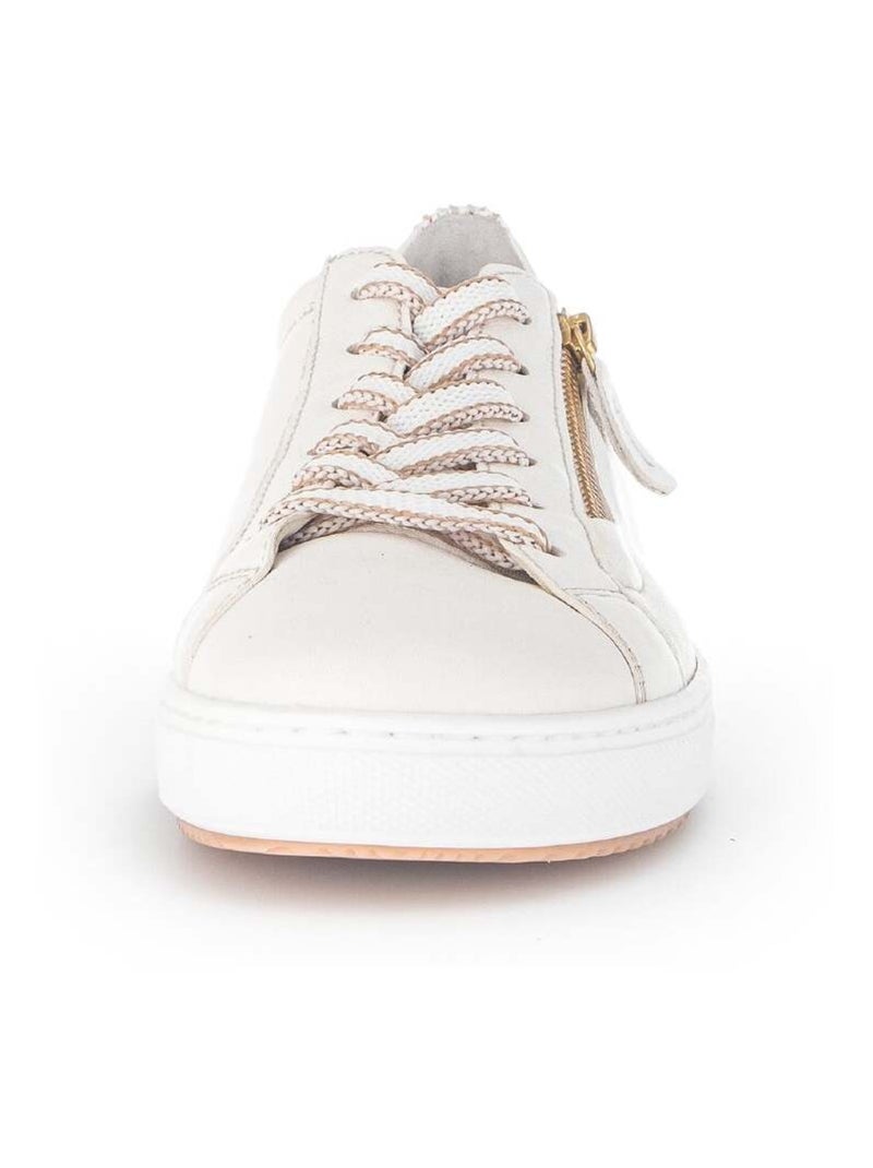 Baskets  en cuir lisse Blanc - Kiabi