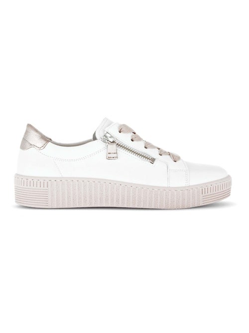Baskets  en cuir lisse - Kiabi