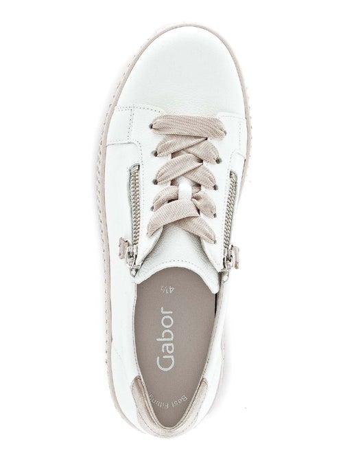 Baskets  en cuir lisse - Kiabi