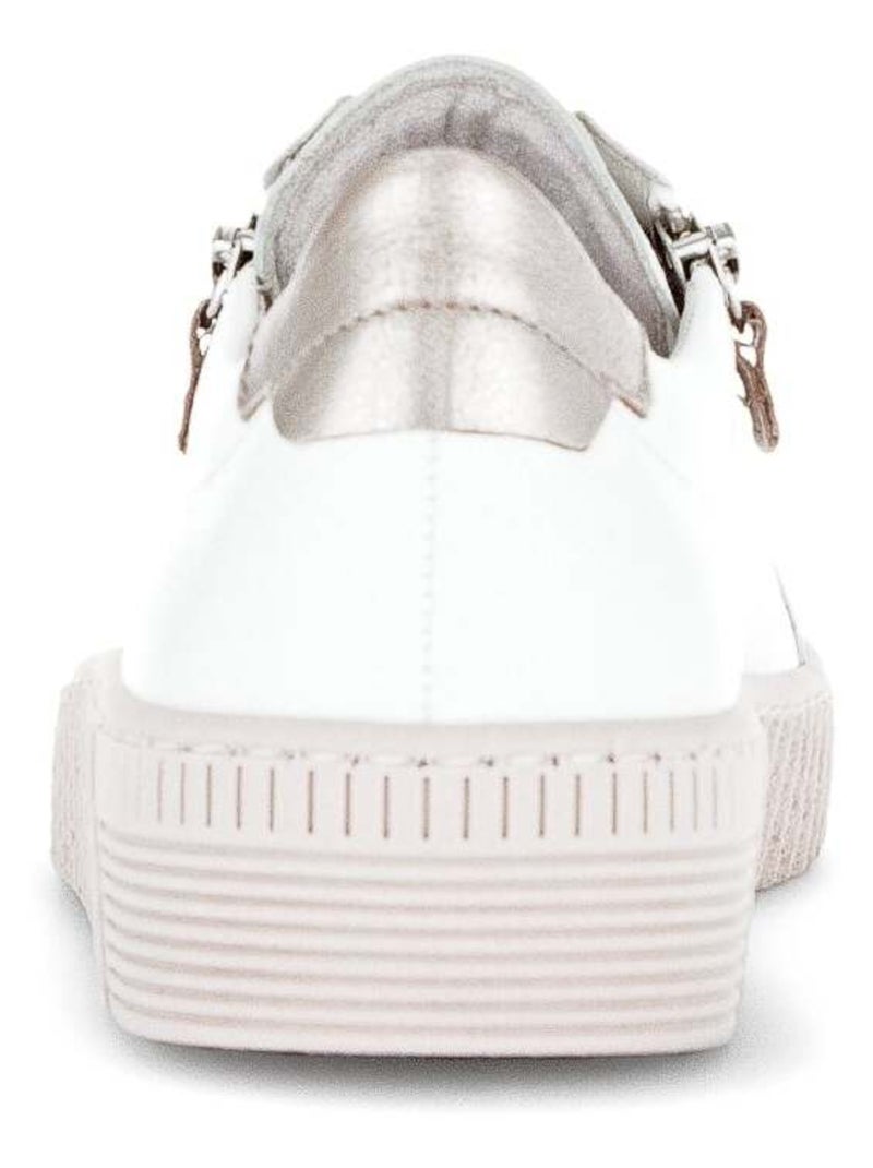 Baskets  en cuir lisse Blanc - Kiabi