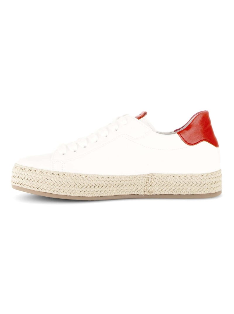 Baskets  en cuir lisse Blanc - Kiabi