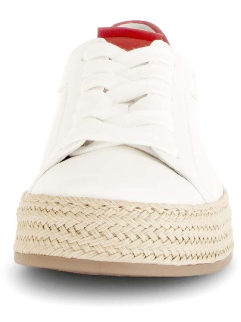 Baskets  en cuir lisse Blanc - Kiabi