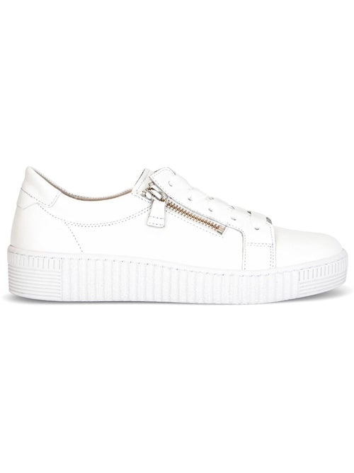 Baskets  en cuir lisse - Kiabi