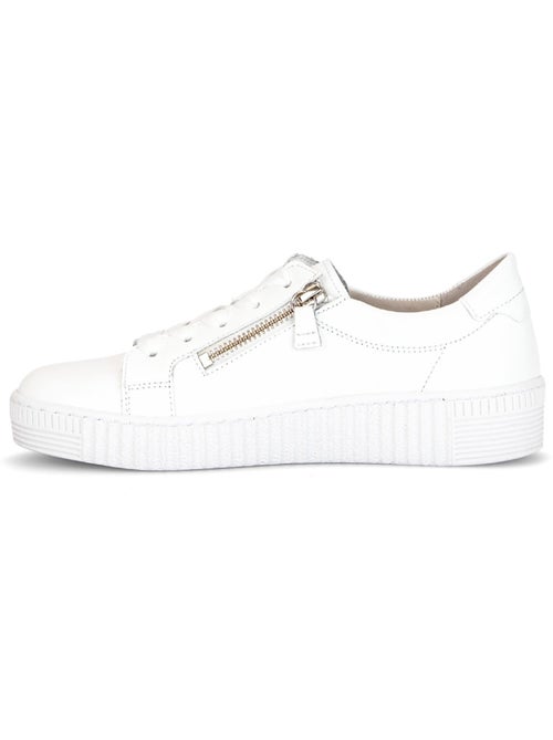 Baskets  en cuir lisse - Kiabi