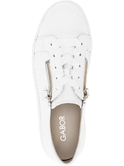 Baskets  en cuir lisse - Kiabi