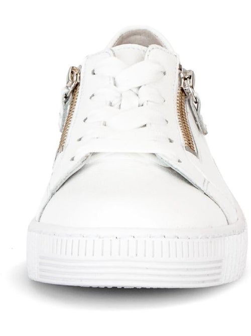 Baskets  en cuir lisse - Kiabi