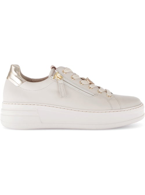 Baskets  en cuir lisse - Kiabi