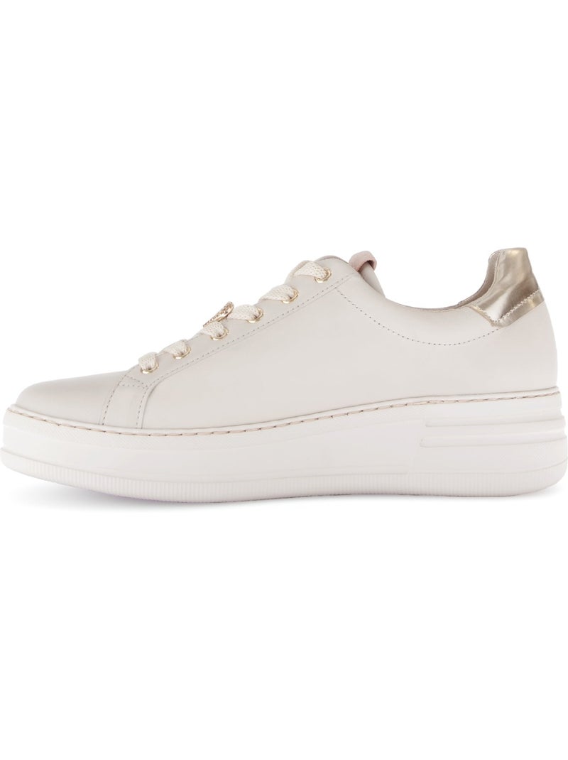 Baskets  en cuir lisse Blanc - Kiabi