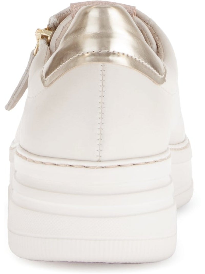 Baskets  en cuir lisse Blanc - Kiabi