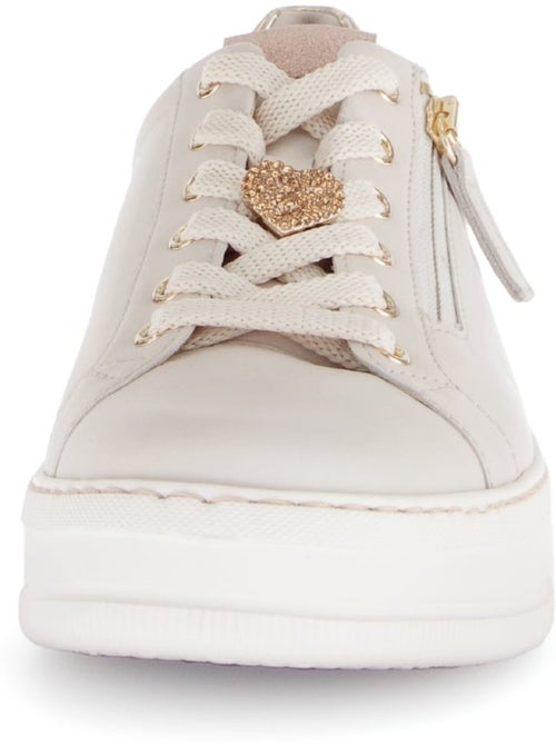 Baskets  en cuir lisse - Kiabi