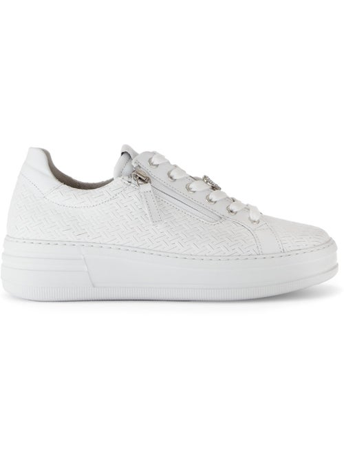 Baskets  en cuir lisse - Kiabi
