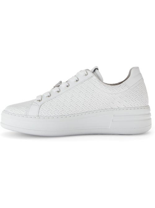 Baskets  en cuir lisse - Kiabi