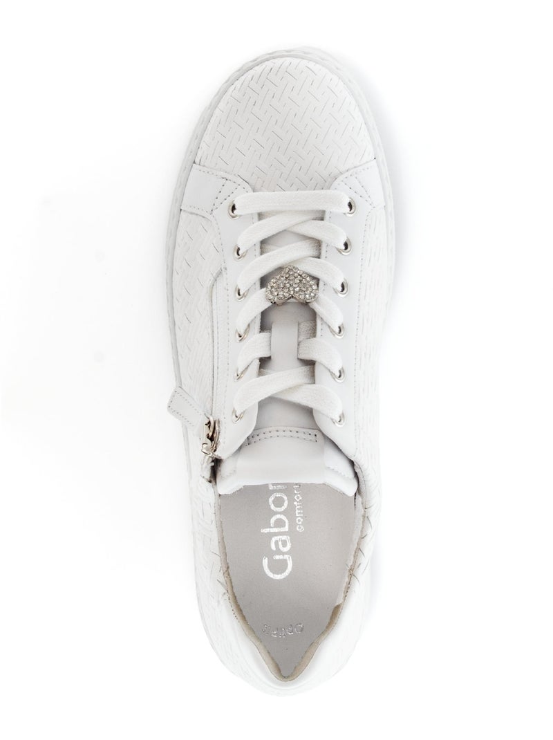 Baskets  en cuir lisse Blanc - Kiabi