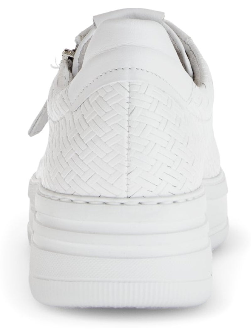 Baskets  en cuir lisse Blanc - Kiabi