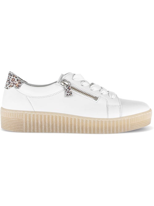 Baskets  en cuir lisse - Kiabi