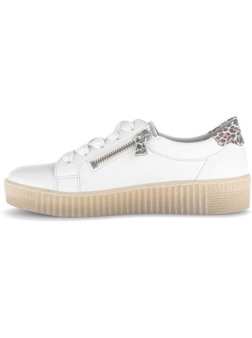 Baskets  en cuir lisse - Kiabi