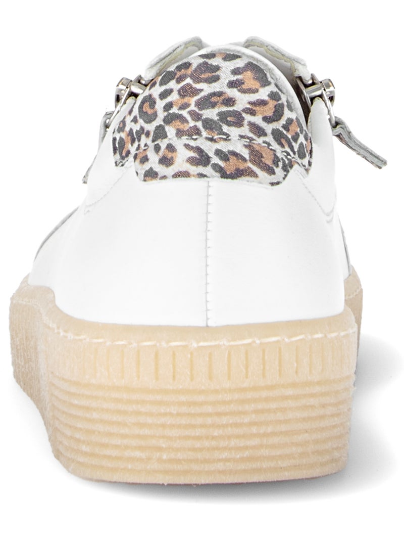 Baskets  en cuir lisse Blanc - Kiabi