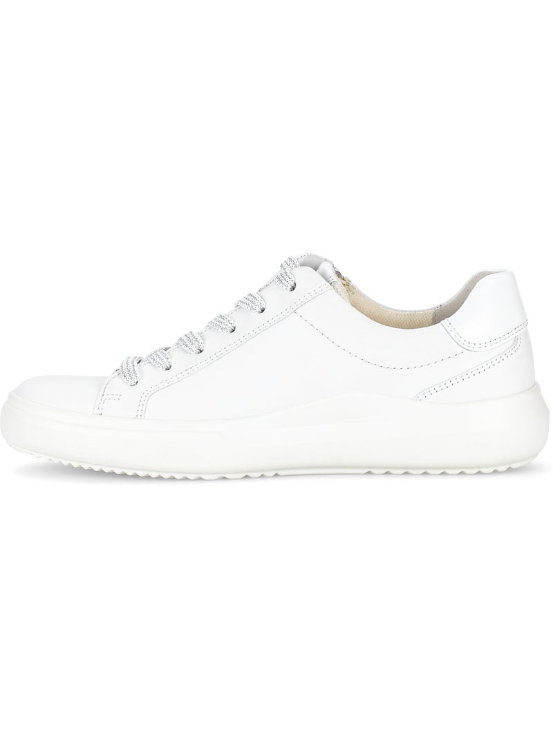 Baskets  en cuir lisse Blanc - Kiabi