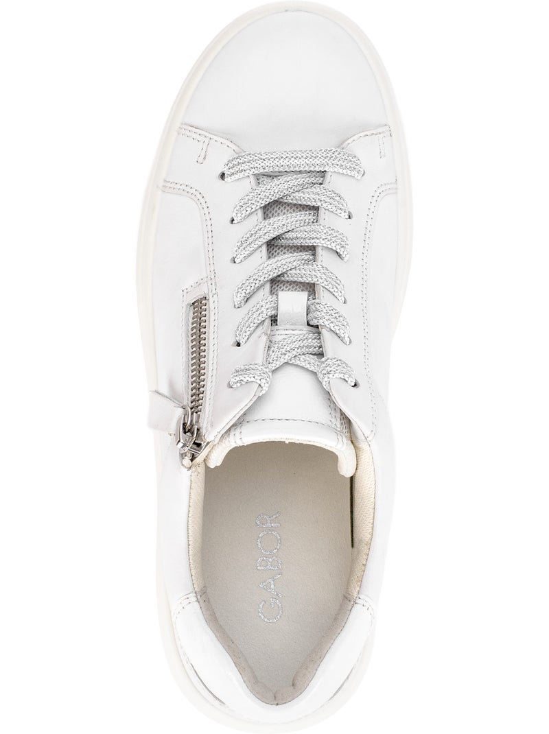 Baskets  en cuir lisse Blanc - Kiabi
