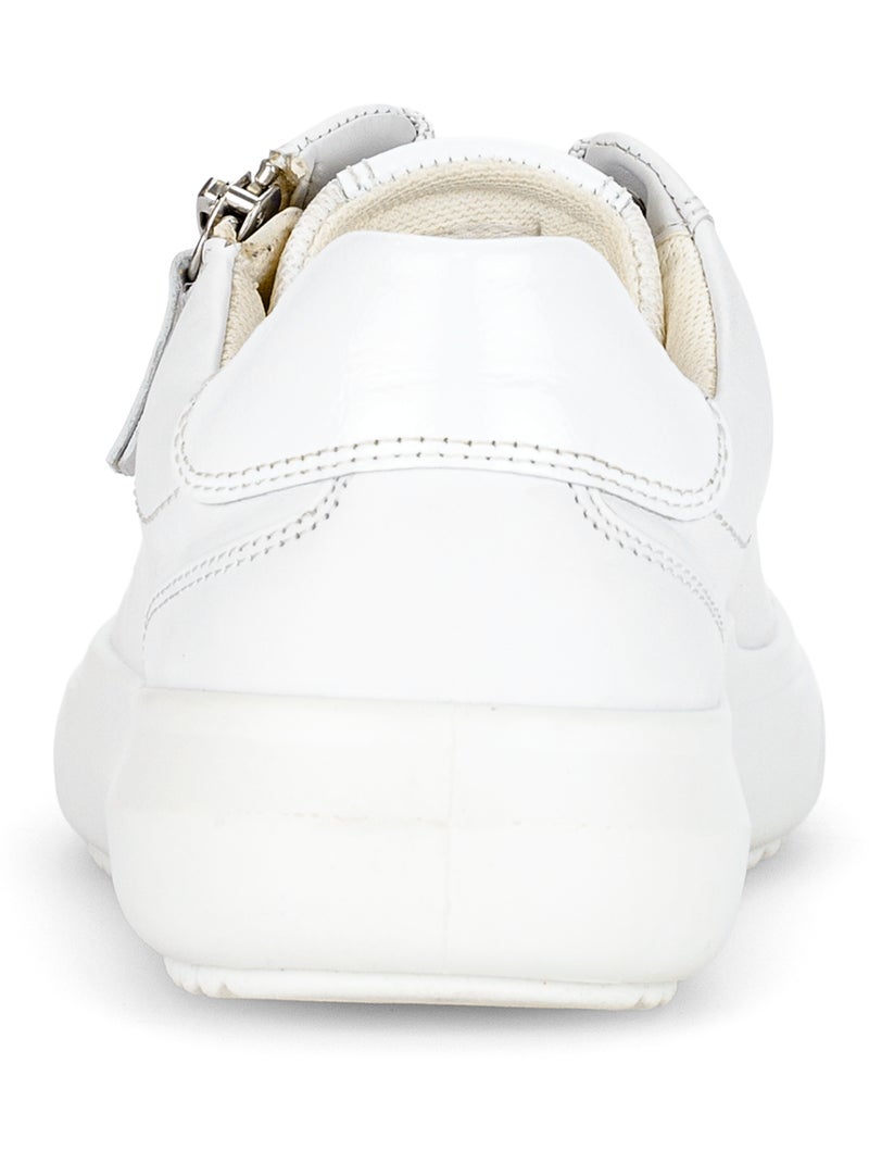 Baskets  en cuir lisse Blanc - Kiabi