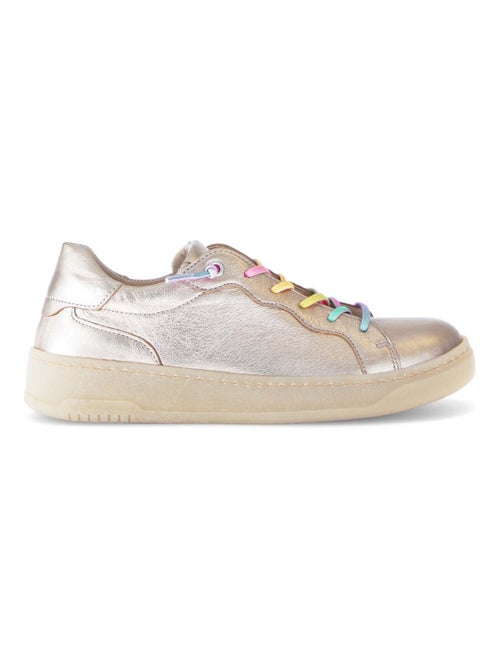 Baskets  en cuir lisse - Kiabi